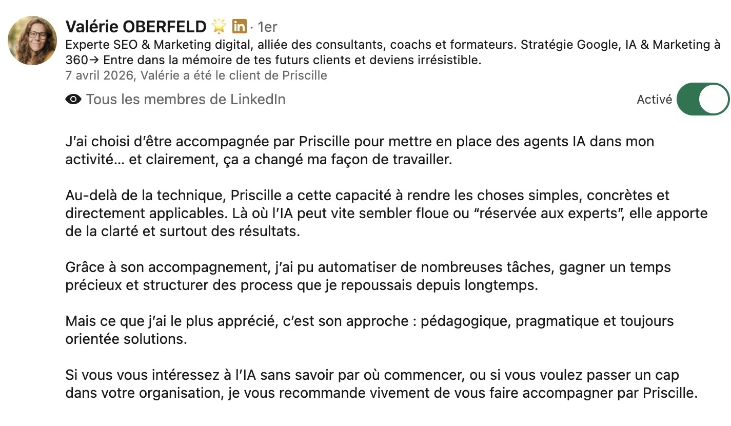 Témoignage LinkedIn